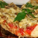 Пицца с грибами и баклажанами, пошаговый рецепт
