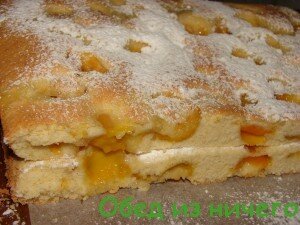 Бисквитный пирог с абрикосами, пошаговый рецепт 