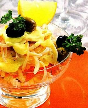 Простой салат с кальмарами рецепт